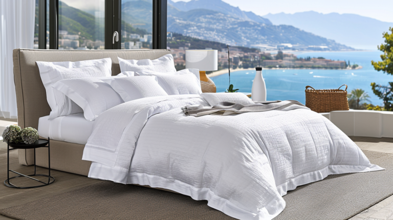 Comfortable white bed