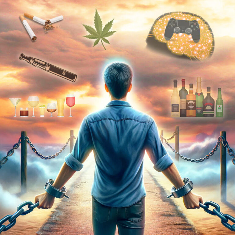 Young man chained down